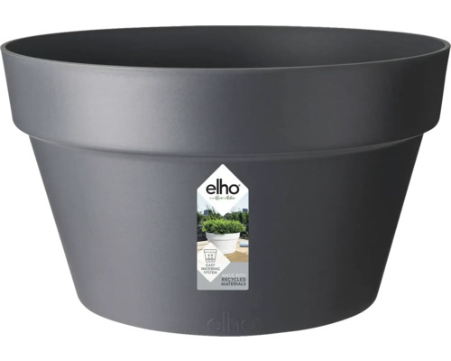 ELHO Plantenschaal Loft Urban antraciet Ø 35 H 20 cm Kunststof bloempot met Elho logo