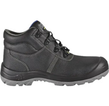 Zwarte veiligheidsschoen van leer met veters