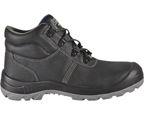 Zwarte veiligheidsschoen van leer met veters