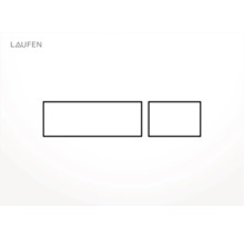Laufen logo en schematische tekening voor een toiletbedieningspaneel