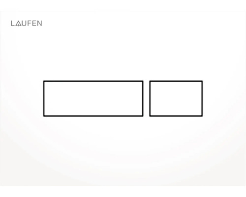Laufen logo en schematische tekening voor een toiletbedieningspaneel