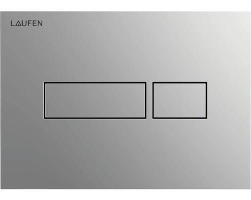 Laufen Logo. Bedieningspaneel met twee knoppen.