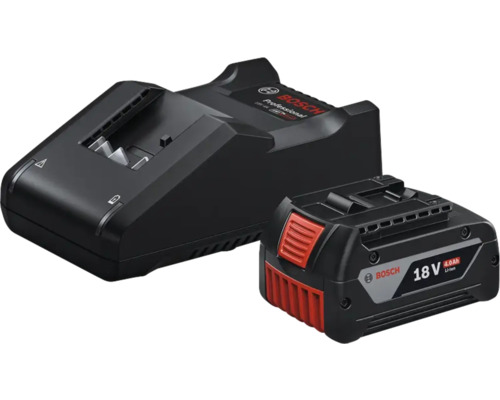 BOSCH Professional Accu starterset Basic (1x accu 18V/4,0Ah + lader Bosch Logo oplader en 18 volt accu