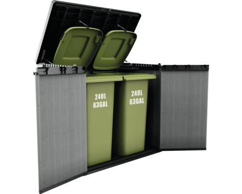 Afvalcontainerbox met twee 240 liter afvalcontainers