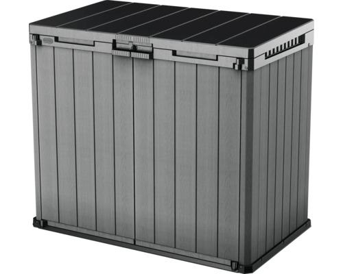 Grijze Keter opbergbox met houtlook