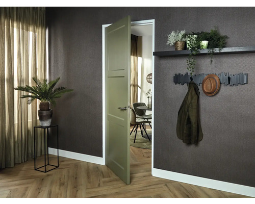 Interieurbeeld met deur, kapstok, plank en kamerplanten
