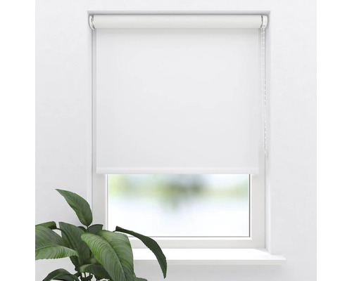 Raam met wit rolgordijn en kettingbediening