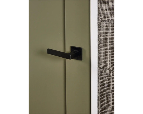 Close-up van een binnendeur met een zwarte deurklink