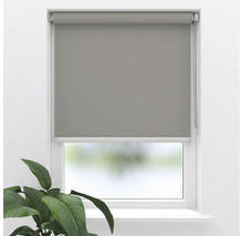 Grijs rolgordijn voor raam met bedieningsketting