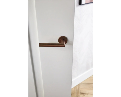 Deur met horizontale metalen deurklink