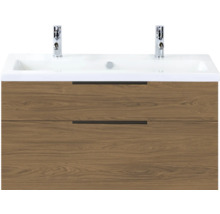 Wastafelonderkast met twee laden en opzetwastafel