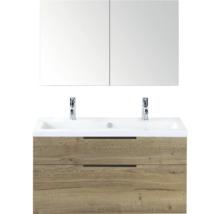 Wastafelcombinatie met spiegelkast, wastafel en onderkast met laden