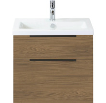 Wastafelonderkast met twee laden, wastafel en kraan