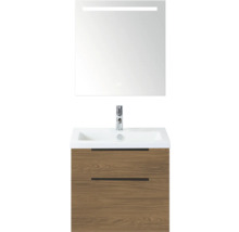 Wastafelcombinatie met spiegel, wastafel en onderkast met twee laden