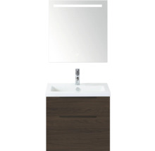 Wastafelcombinatie met spiegel, wastafel, kraan en onderkast