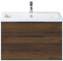 Wastafelonderkast met twee laden, wastafel en kraan