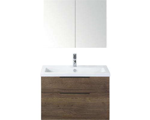 Wastafel met onderkast en spiegelkast voor de badkamer