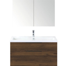 Wastafelcombinatie met spiegelkast en onderkast in badkamer