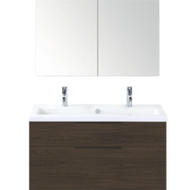 Wastafelcombinatie met spiegelkast en twee lades