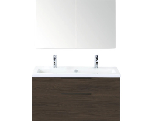 Wastafelcombinatie met spiegelkast en twee lades