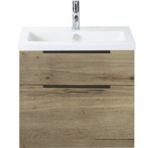 Wastafelonderkast met twee laden, wastafel en kraan