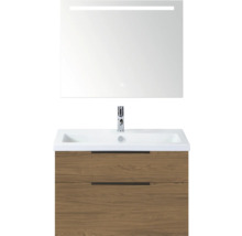 Wastafelonderkast met spiegel en geïntegreerde verlichting voor de badkamer