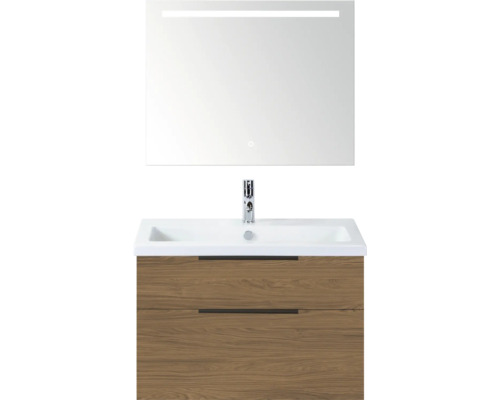 Wastafelonderkast met spiegel en geïntegreerde verlichting voor de badkamer