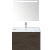 Wastafelcombinatie met spiegel, wastafel, kraan en onderkast