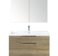 Wastafelcombinatie met spiegelkast, wastafel en onderkast met lades