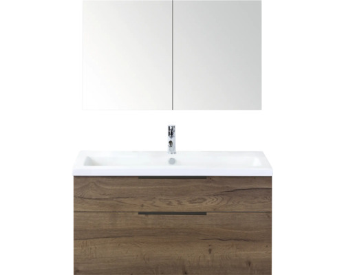 Wastafelcombinatie met spiegelkast, wastafel en onderkast