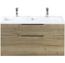 Wastafelonderkast met twee laden en opzetwastafel