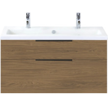 Wastafelonderkast met twee laden en opzetwastafel