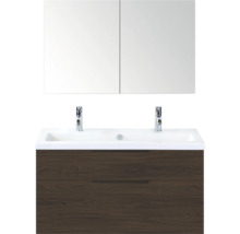 Wastafelcombinatie met twee laden, wastafel en spiegelkast