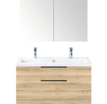 Badkamermeubelset met wastafel, wasbak en spiegelkast