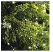 Close-up van een kerstboom met lichtjes