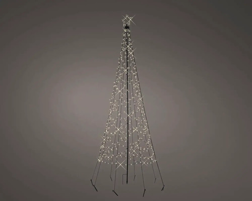 Decoratieve lichtboom met ster en warm witte lichten voor binnen- en buitengebruik.