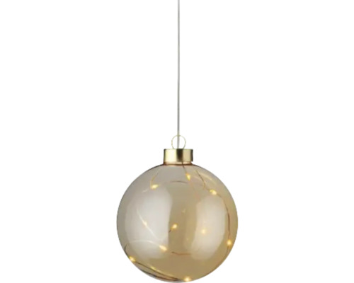 Decoratieve kerstbal met LED verlichting om op te hangen