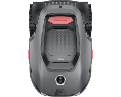 Bovenaanzicht van een robotmaaier