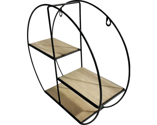 Wandrek met twee planken en zwart metalen frame