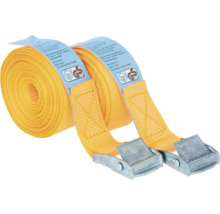 Gele spanband met metalen gesp