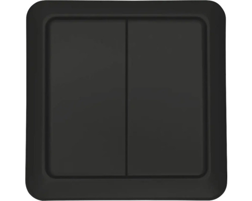 KLIKAANKLIKUIT® Draadloze wandschakelaar voor buiten dubbel AGST-8802 antraciet Dubbele schakelknop voor lichtschakelaar