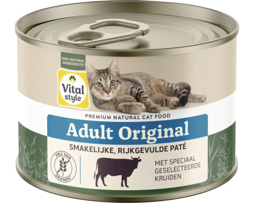 VITALSTYLE Kattenvoer care rund 200 gr Blik kattenvoer Adult Original