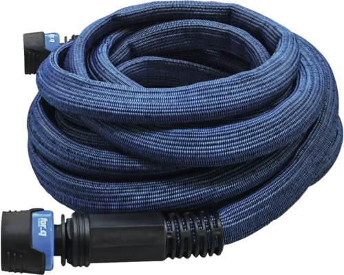 Opgerolde flexibele textielslang met koppelingssysteem