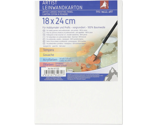 Artist canvas schilderpaneel 18 x 24 cm, geprepareerd, 100 procent katoen