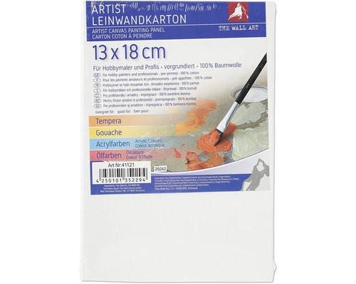 Canvaspaneel 13 x 18 cm, geschikt voor tempera, gouache, acrylverf en olieverf