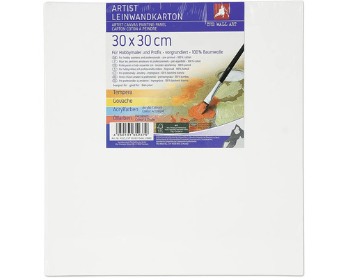 Canvas karton, 30 x 30 cm, geschikt voor tempera, gouache, acrylverf en olieverf