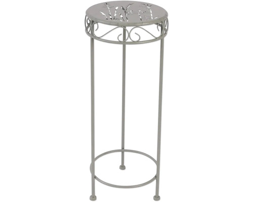 LAFIORA Plantentrap Metaal grijs 25 cm x 25 x 60 cm Plantenstandaard van metaal met patroon op het tafelblad
