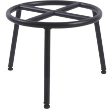 Metalen kruk met drie poten en een ronde zitting