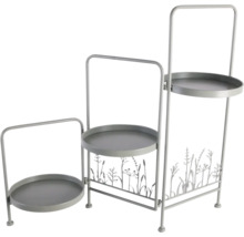 Plantenstandaard met drie niveaus en grasdecoratie