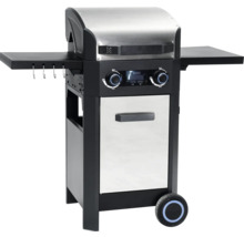 Gasbarbecue met roestvrijstalen kap, draaiknoppen en bijzettafels